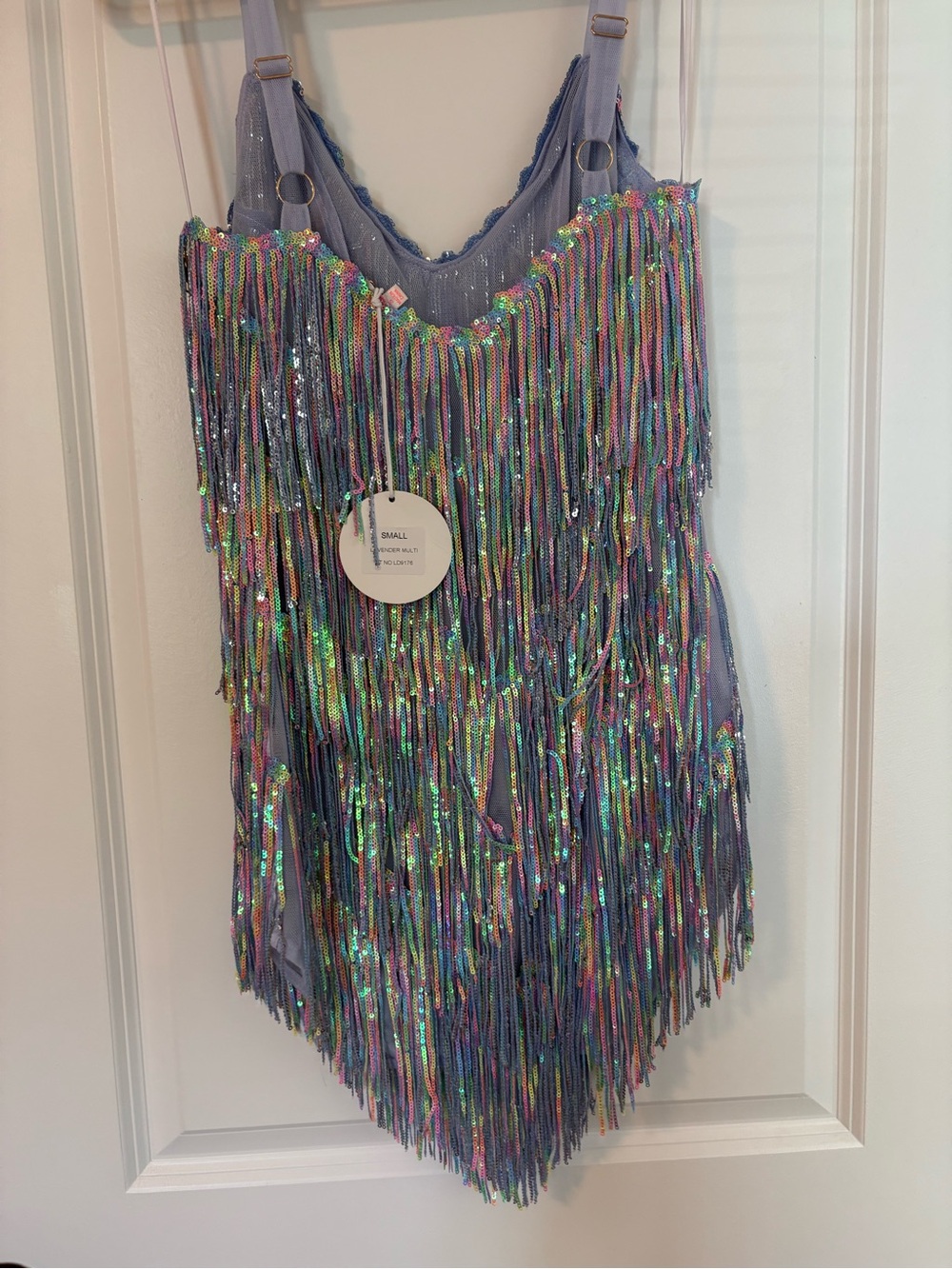 Lavender Sequin Fringe Dress - Picture 2 of 4